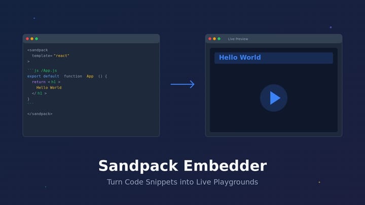 I Built `Sandpack Embedder`: Turn `Code Snippets` into `Live Playgrounds` Without Touching Your CMS